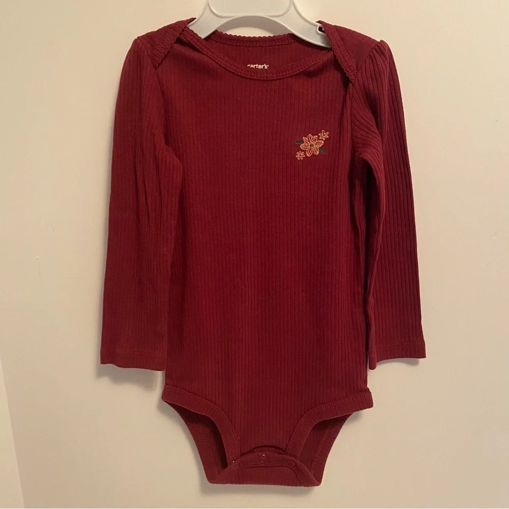 Carter's Long Sleeve Ribbed Bodysuit/ Leggings & Ribbed Flare Pants 24 Months